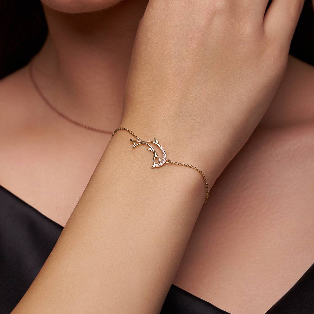 Dolphin Charm Bracelet : KBC0029-Yellow