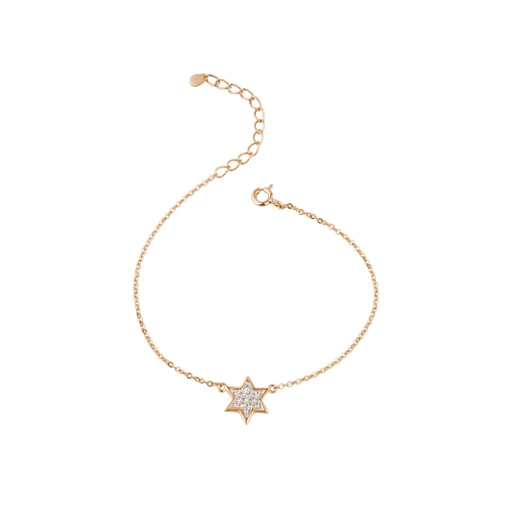 Star-Shaped Diamond Set Bracelet : KBC0030-Rosegold