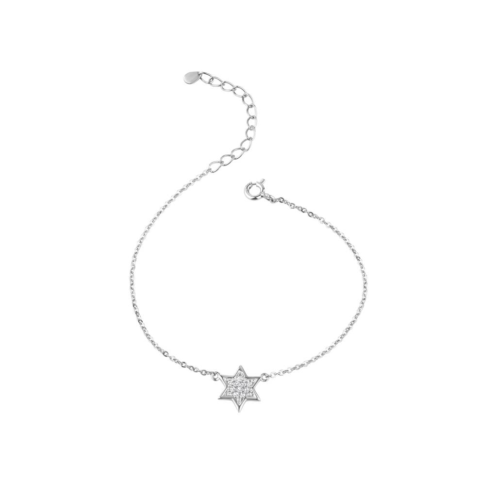 Star-Shaped Diamond Set Bracelet : KBC0030-Silver