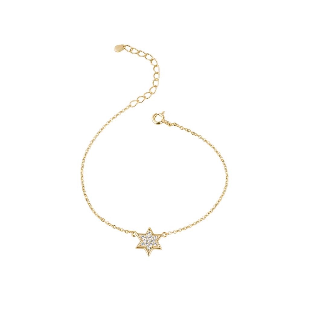 Star-Shaped Diamond Set Bracelet : KBC0030-Yellow