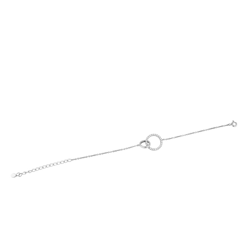 Interlocking Circle Bracelet : KBC0035-Silver
