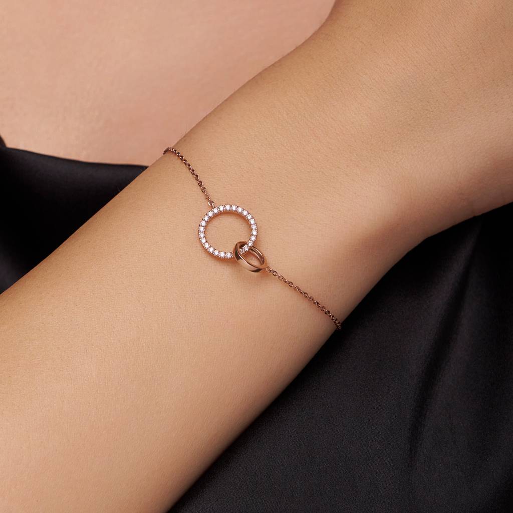 Interlocking Circle Bracelet : KBC0035-Yellow