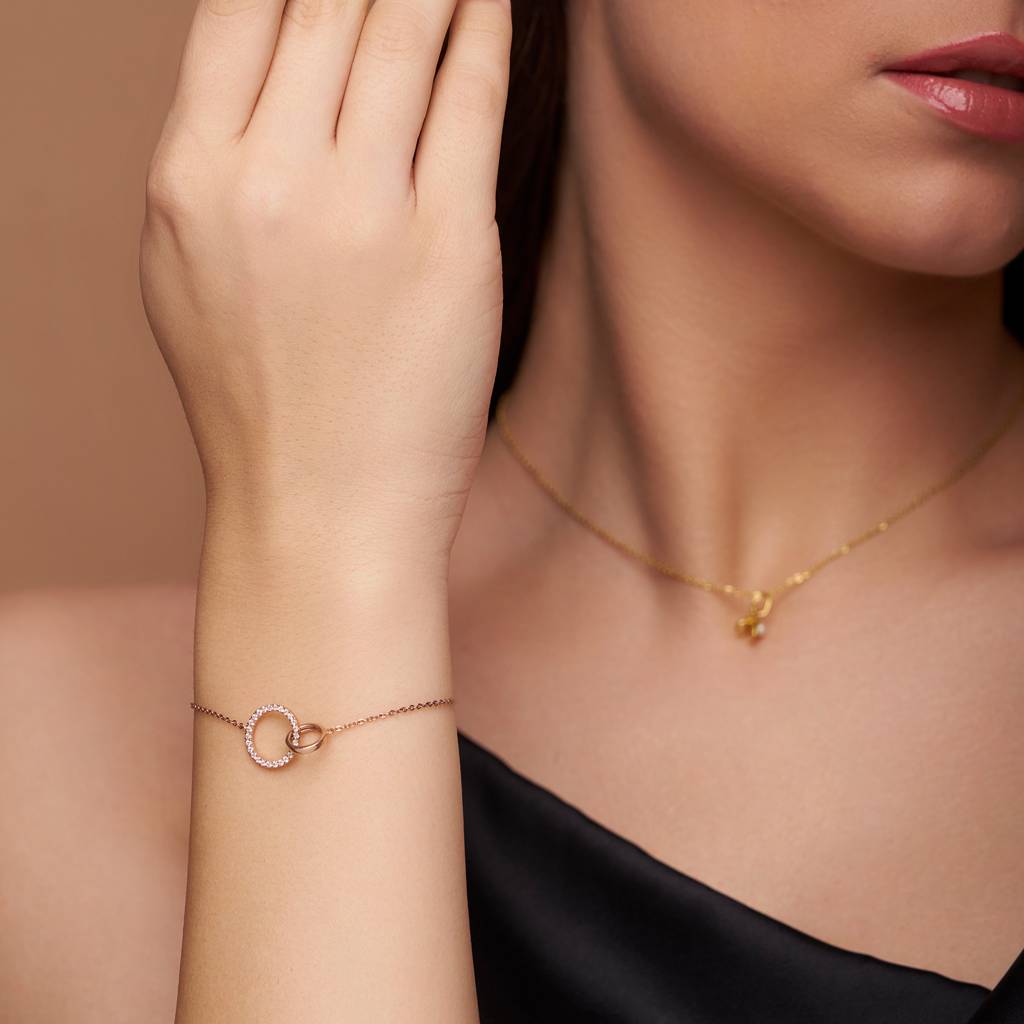 Interlocking Circle Bracelet : KBC0035-Yellow