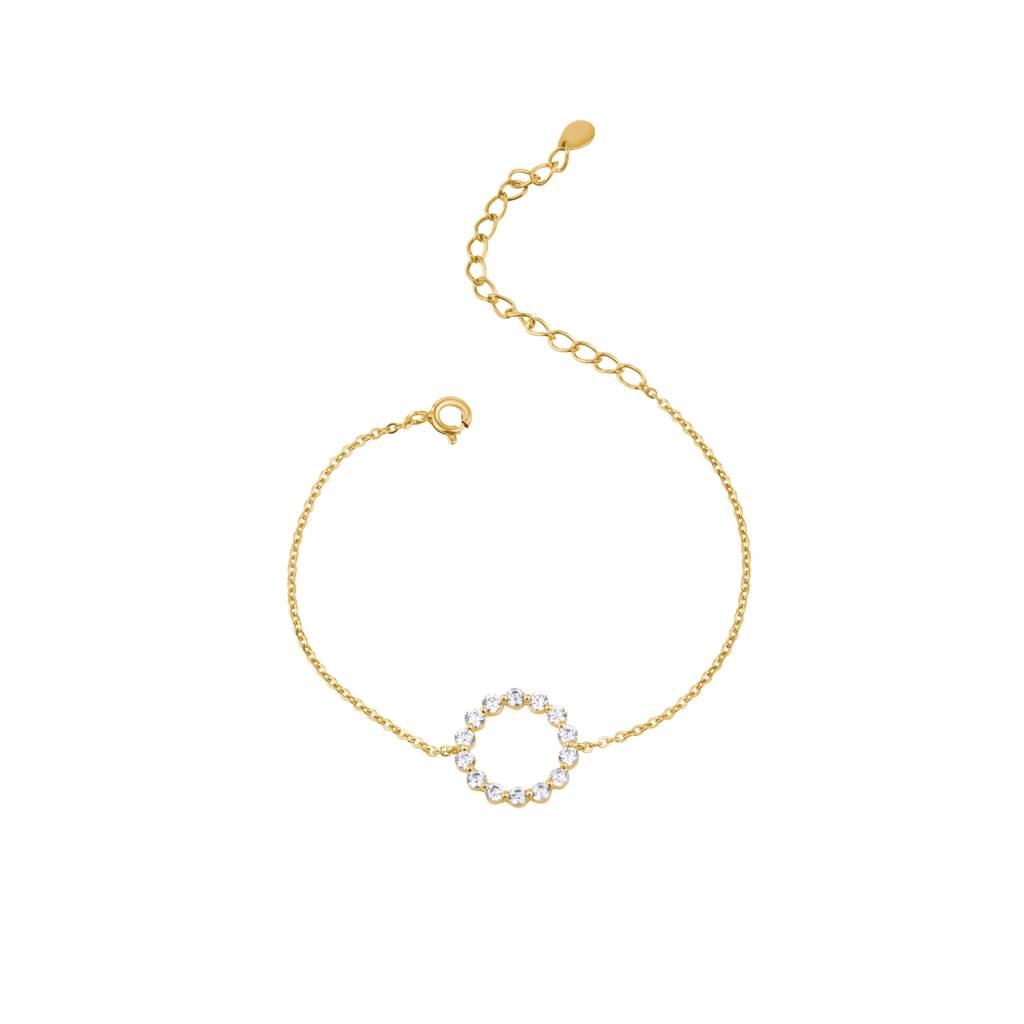 Circle Design Diamond Bracelet : KBC0036-Yellow