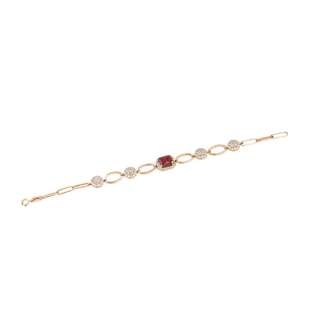 Exquisite Diamond Silver Bracelet : KBC0040-Rosegold