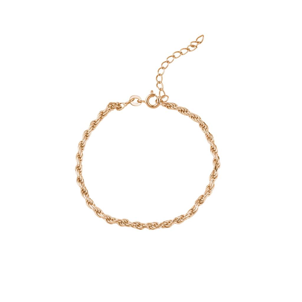 Timeless Silver Rope Chain Bracelet : KBCL0001-Rosegold