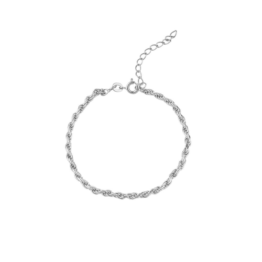 Timeless Silver Rope Chain Bracelet : KBCL0001-Silver