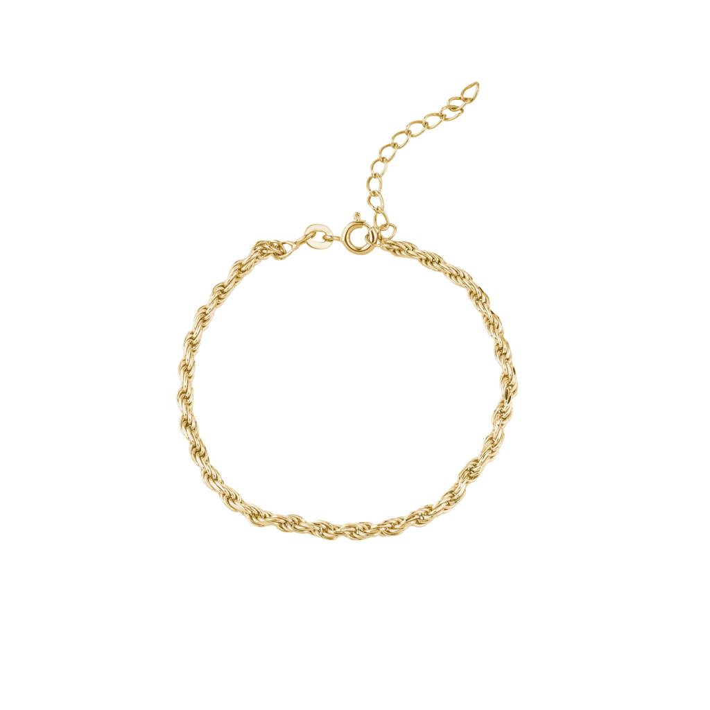 Timeless Silver Rope Chain Bracelet : KBCL0001-Yellow