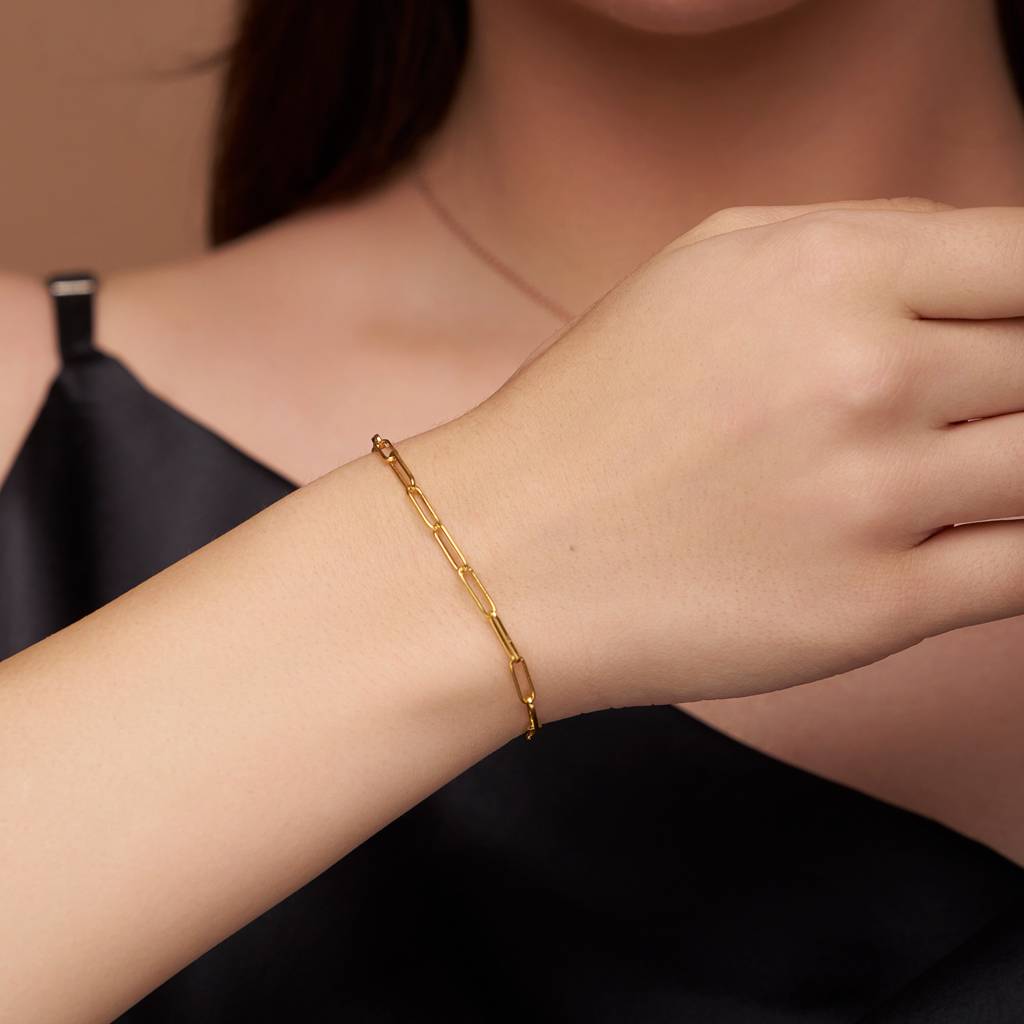 Minimalist Paper Clip Bracelet : KBCL0002-Rosegold