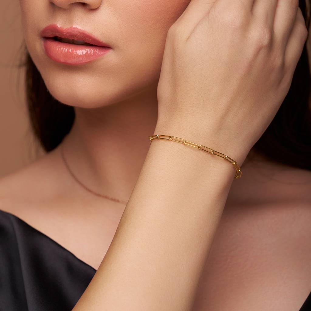 Minimalist Paper Clip Bracelet : KBCL0002-Rosegold