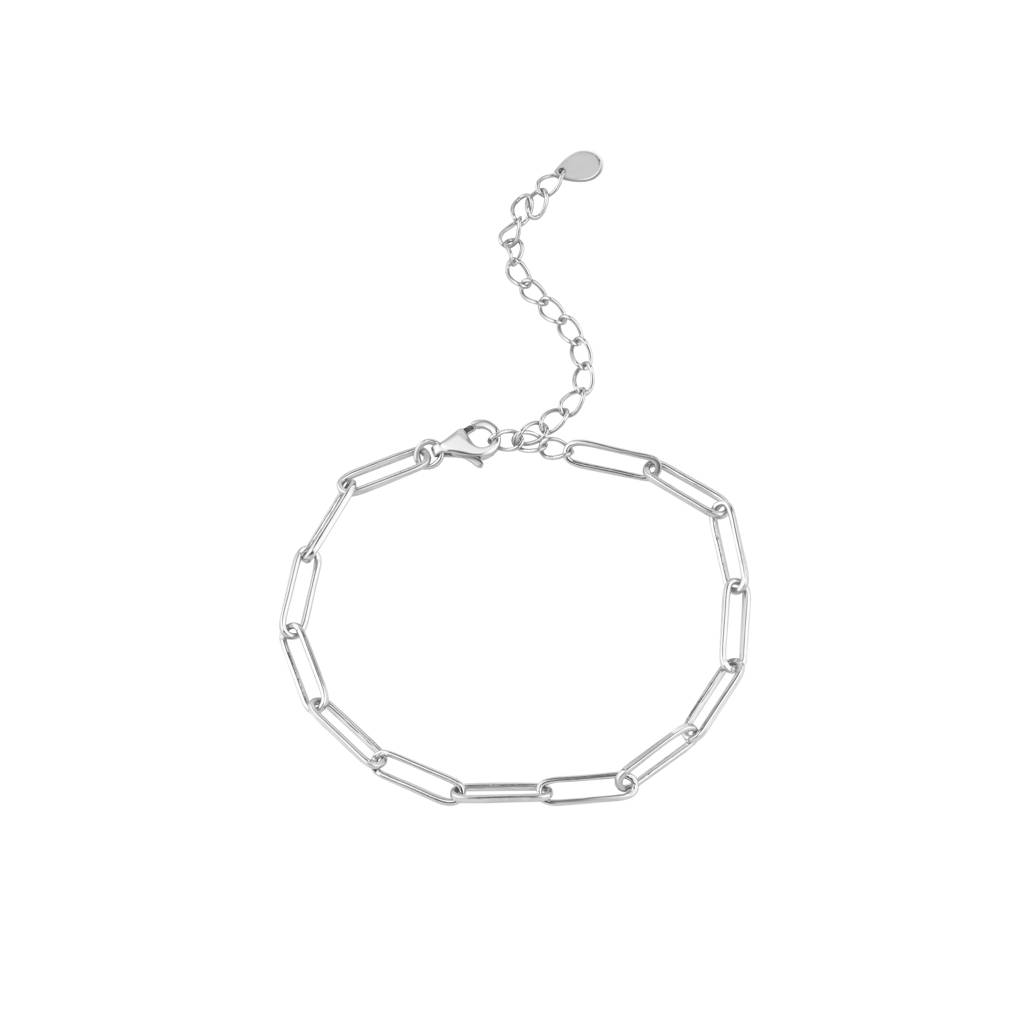 Minimalist Paper Clip Bracelet : KBCL0002-Silver