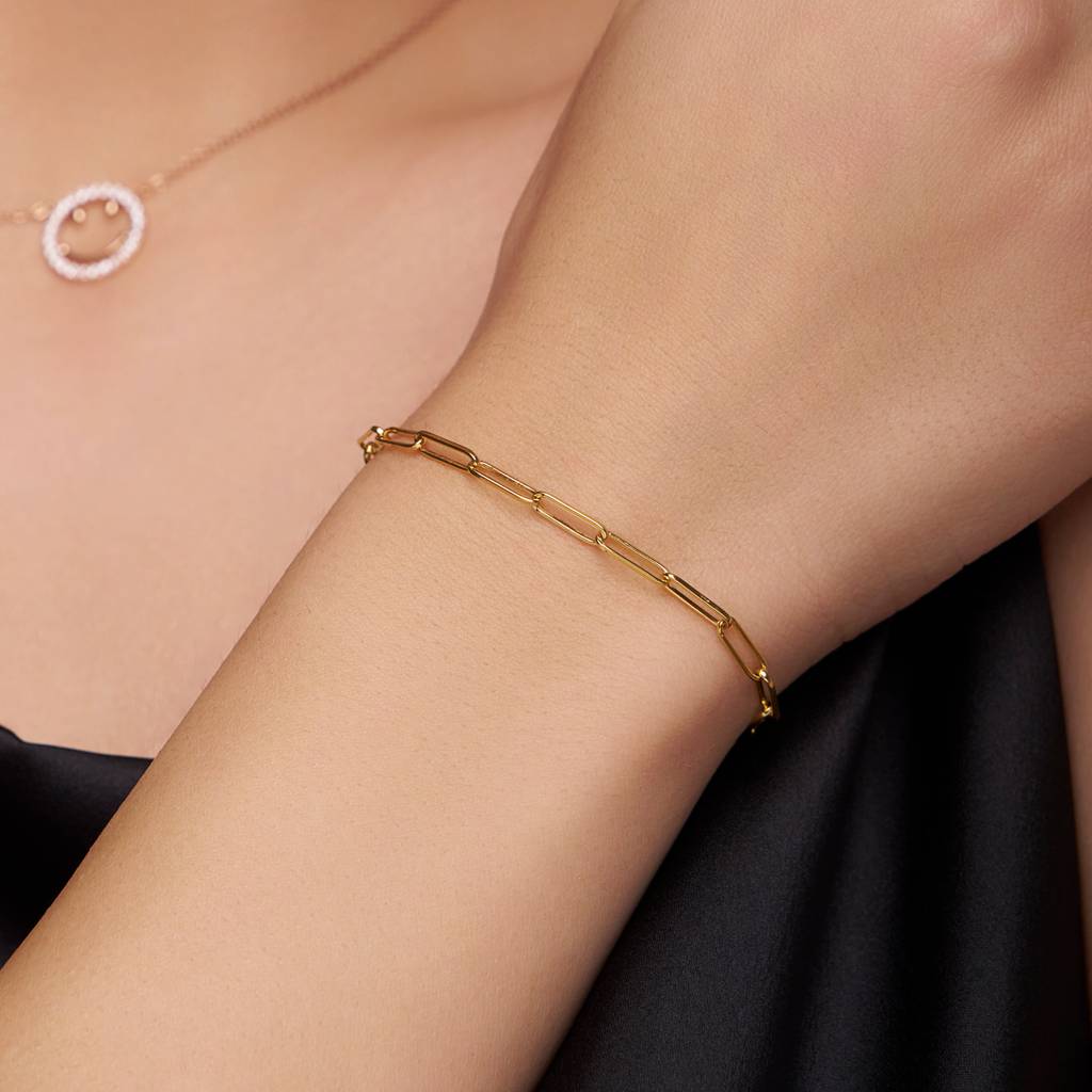 Minimalist Paper Clip Bracelet : KBCL0002-Silver