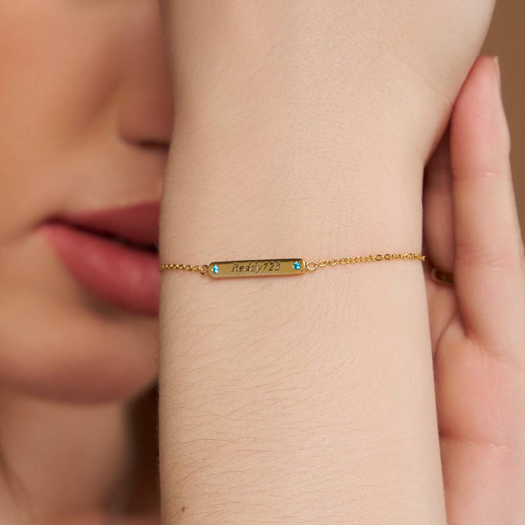 Engraved Name Bracelet : KBN0002-Yellow