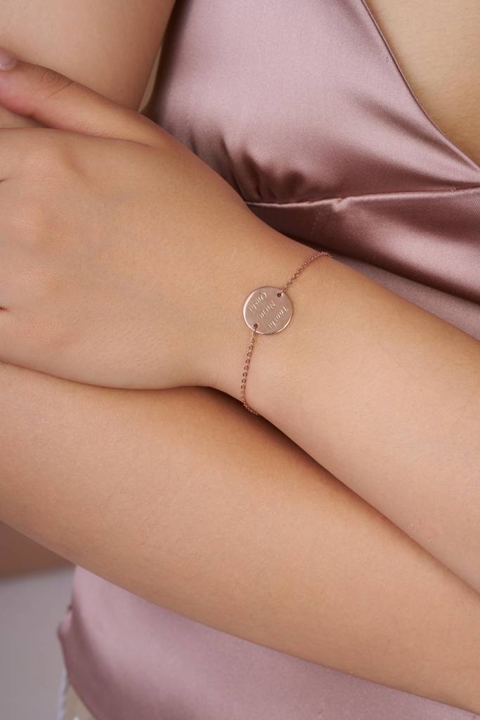 Custom Name Plate Bracelet : KBN0006-Rosegold