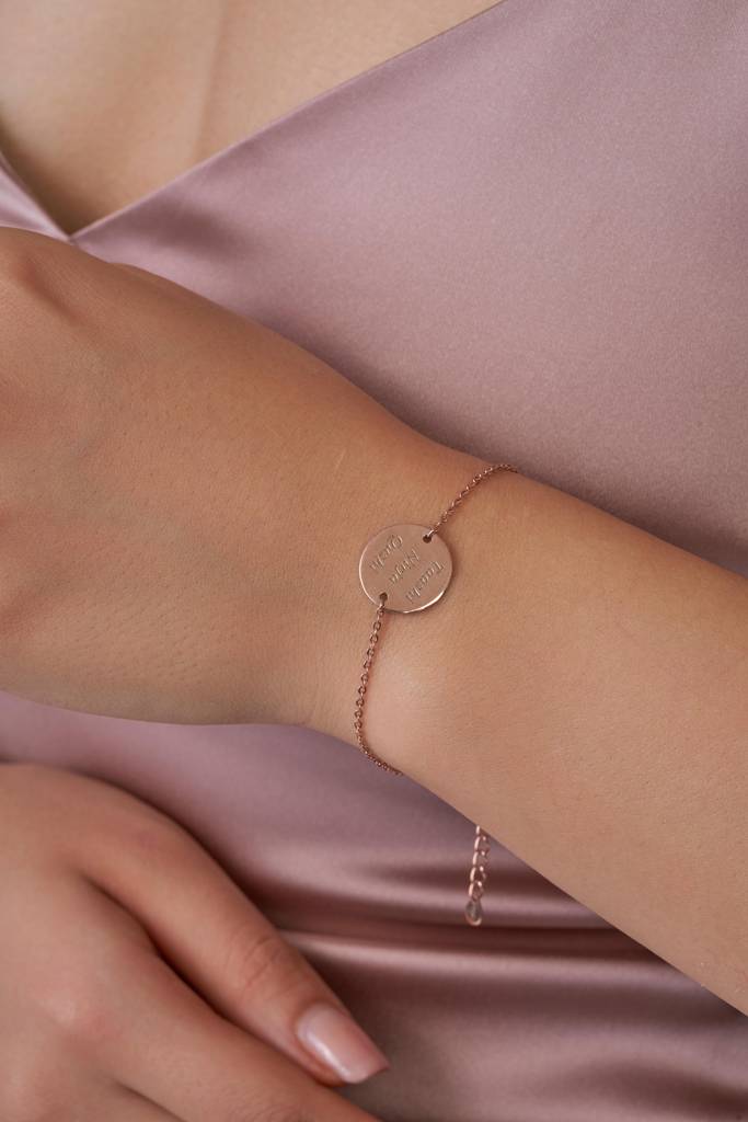 Custom Name Plate Bracelet : KBN0006-Rosegold
