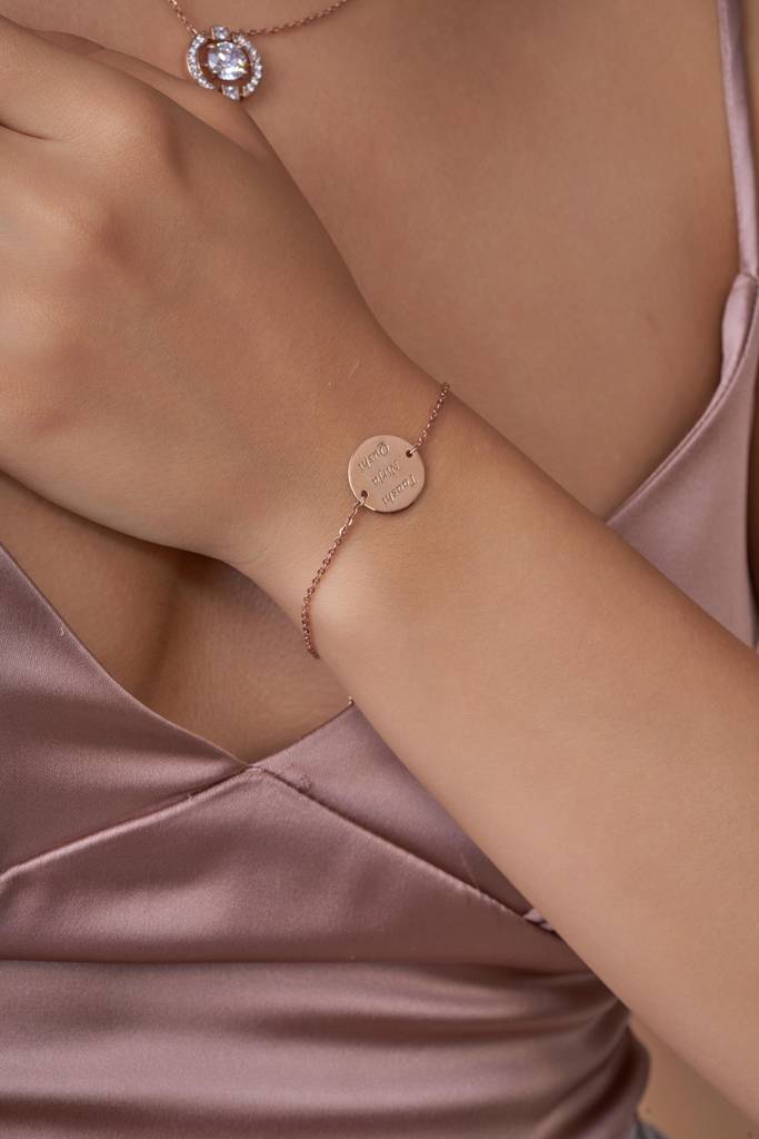 Custom Name Plate Bracelet : KBN0006-Rosegold
