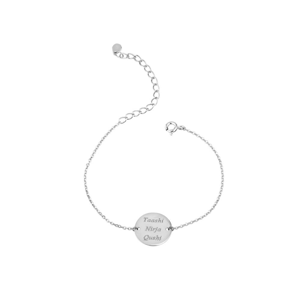 Custom Name Plate Bracelet : KBN0006-Silver