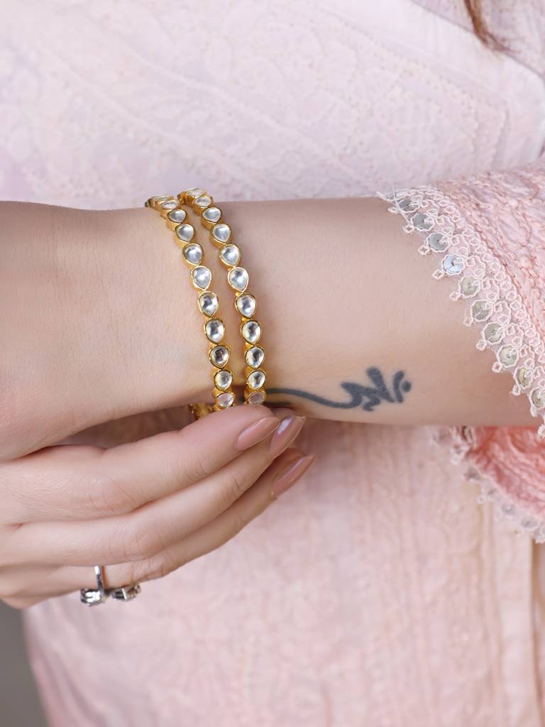 Shravani Kundan Bangles : KBN065-24