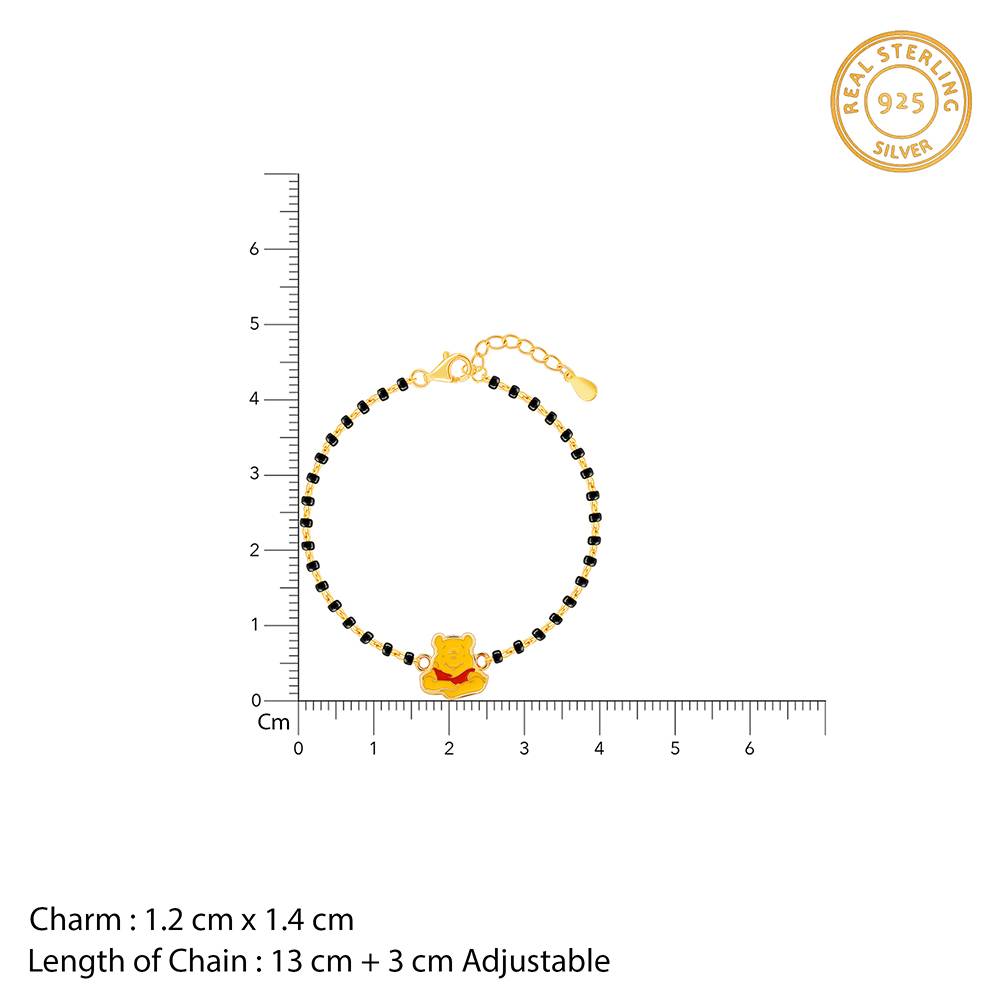 925 Silver Golden Winnie The Pooh Bracelet Rakhi(2 - 8 Years)| Raksha Bandhan Rakhi For Kids : KBR011_28