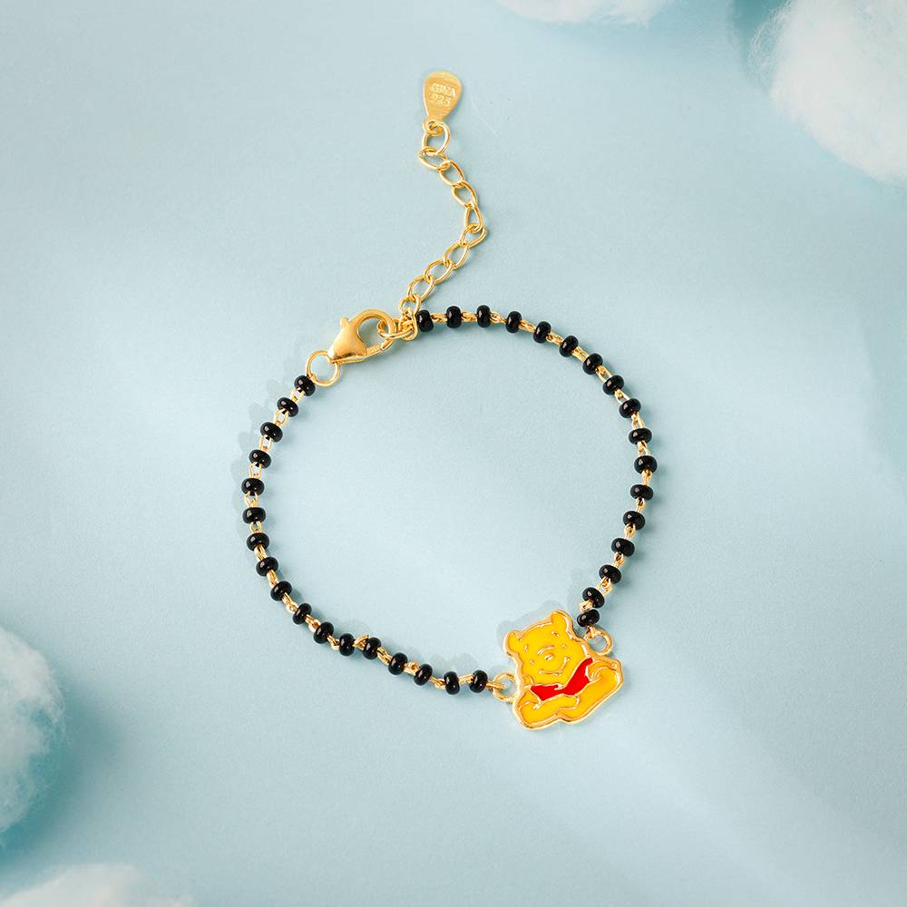 925 Silver Golden Winnie The Pooh Bracelet Rakhi(2 - 8 Years)| Raksha Bandhan Rakhi For Kids : KBR011_28