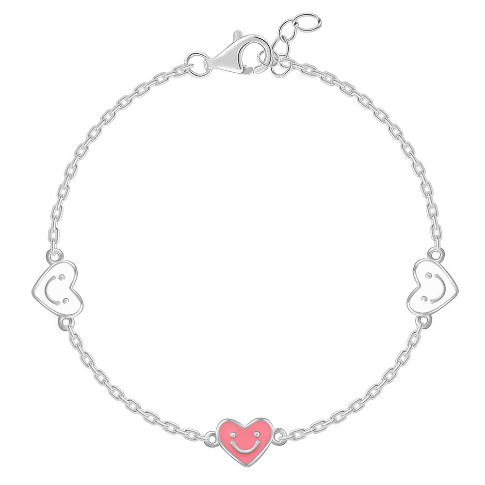 925 Silver Smiley Love Kids Bracelet (0 - 2 Years), Adjustable : KBR022