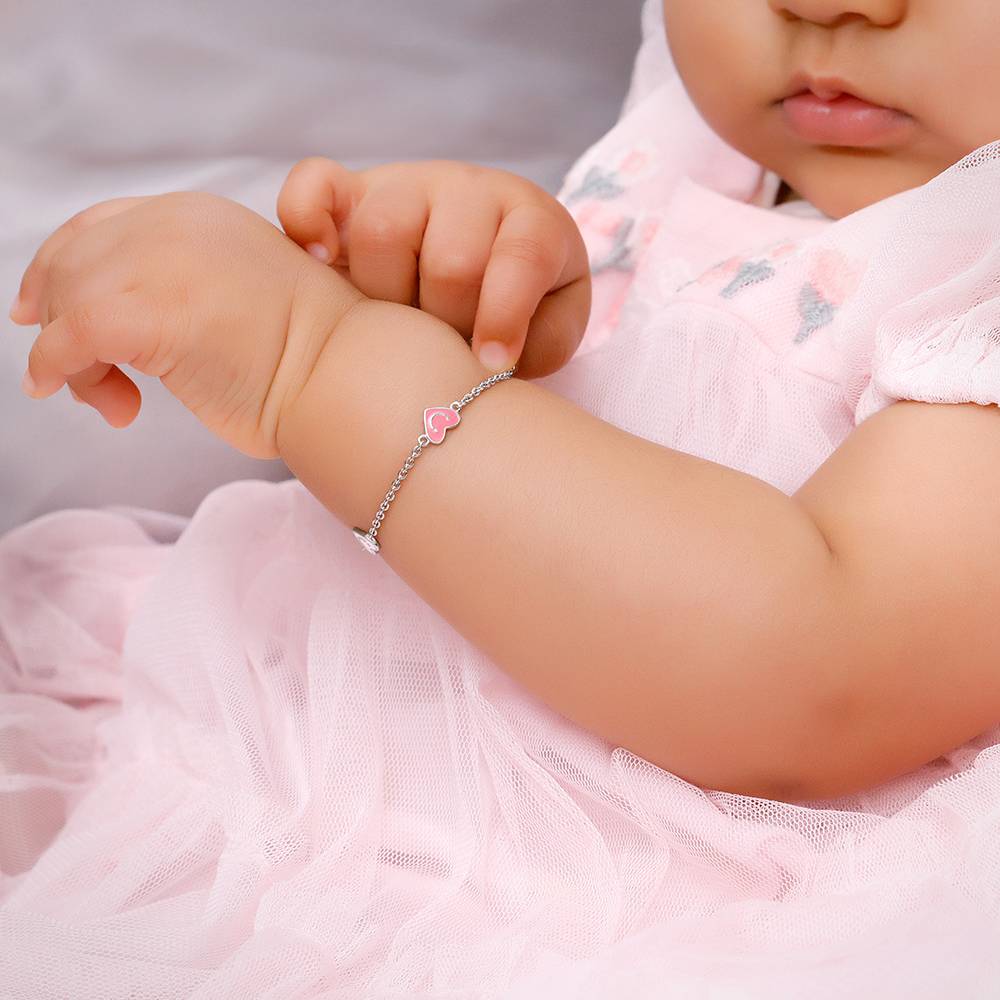 925 Silver Smiley Love Kids Bracelet (0 - 2 Years), Adjustable : KBR022