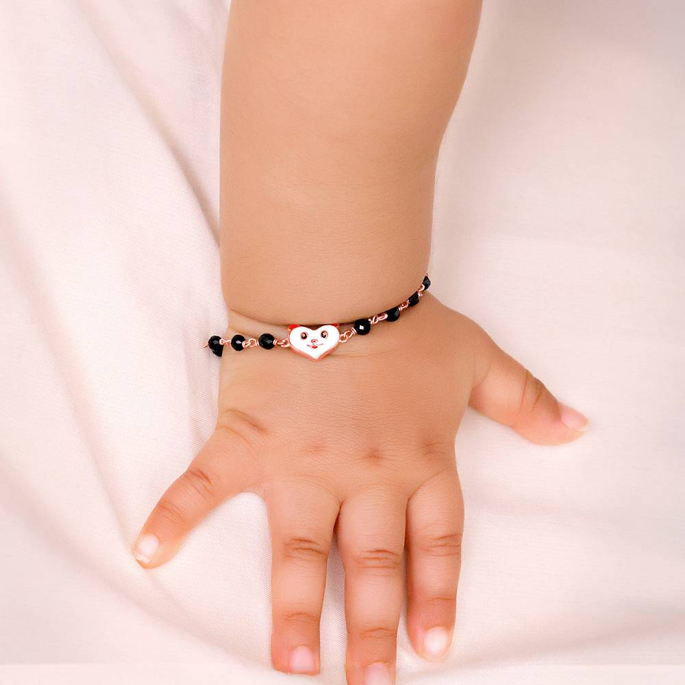 Rose Gold Cute Nazariya Boo Kids Bracelet (0 - 2Years), Adjustable : KBR026
