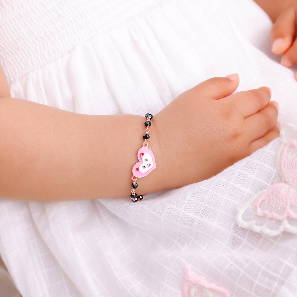 Rose Gold Nazariya Boo Kids Bracelet (0 - 2Years), Adjustable : KBR029