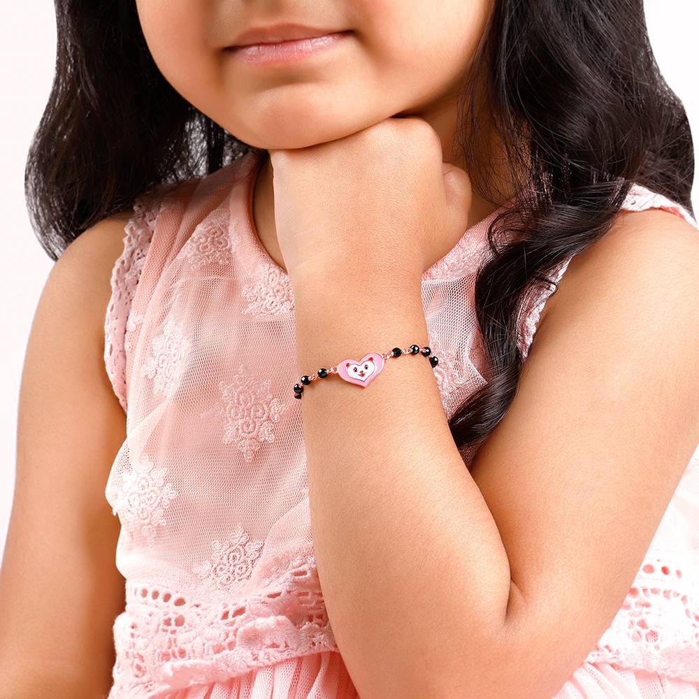 Rose Gold Nazariya Boo Kids Bracelet (2 - 8 Years), Adjustable : KBR028