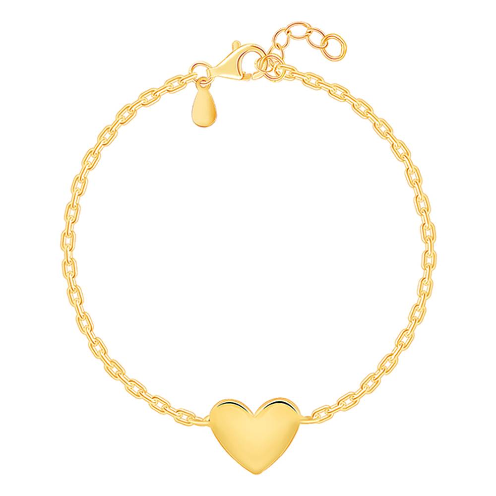 Giva 925 Silver Golden Heartbeat Kids Bracelet (0 - 2 Years), Adjustable | Gifts For Kids| With Certificate Of Authen : KBR032