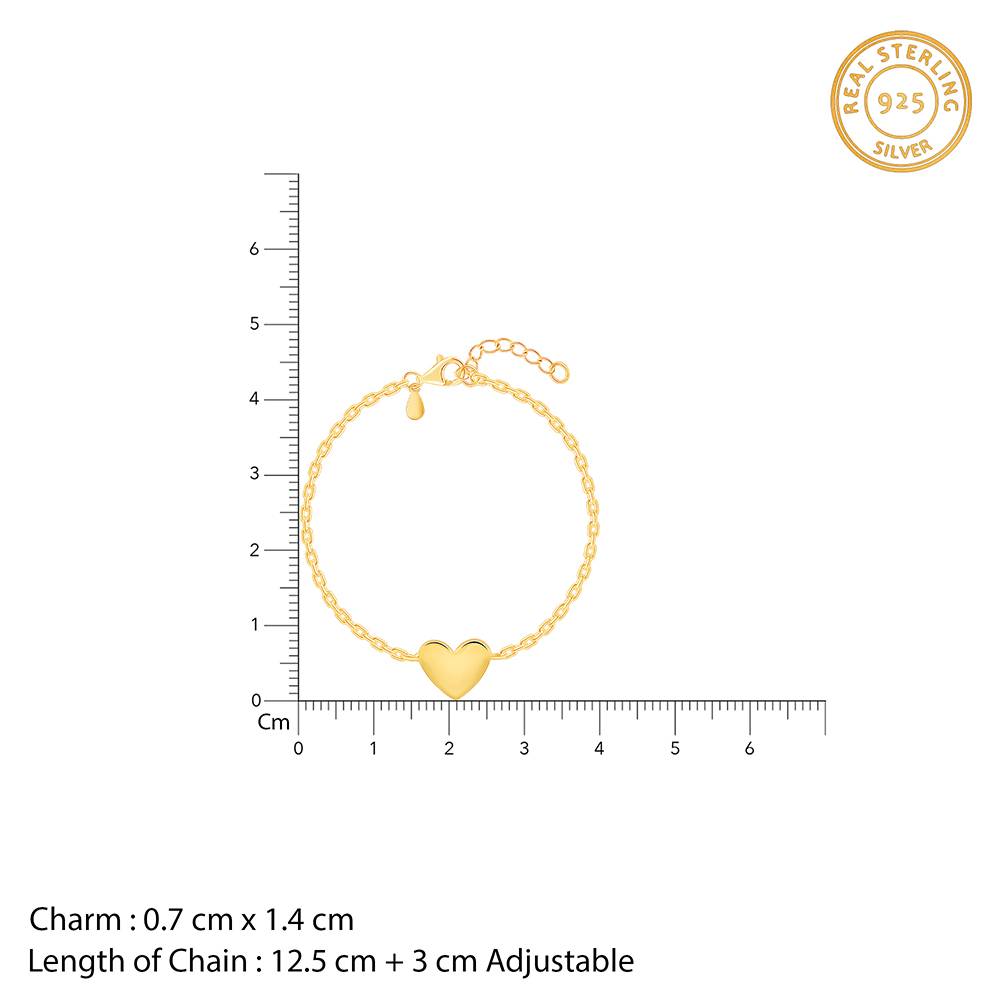Giva 925 Silver Golden Heartbeat Kids Bracelet (2 - 8 Years), Adjustable | Gifts For Kids| With Certificate Of Authen : KBR033