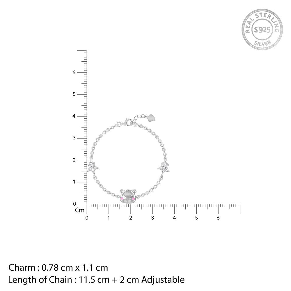 Giva 925 Silver Kitten Charm Kids Bracelet (0 - 2 Years), Adjustable | Gifts For Kids| With Certificate Of Authentici : KBR052