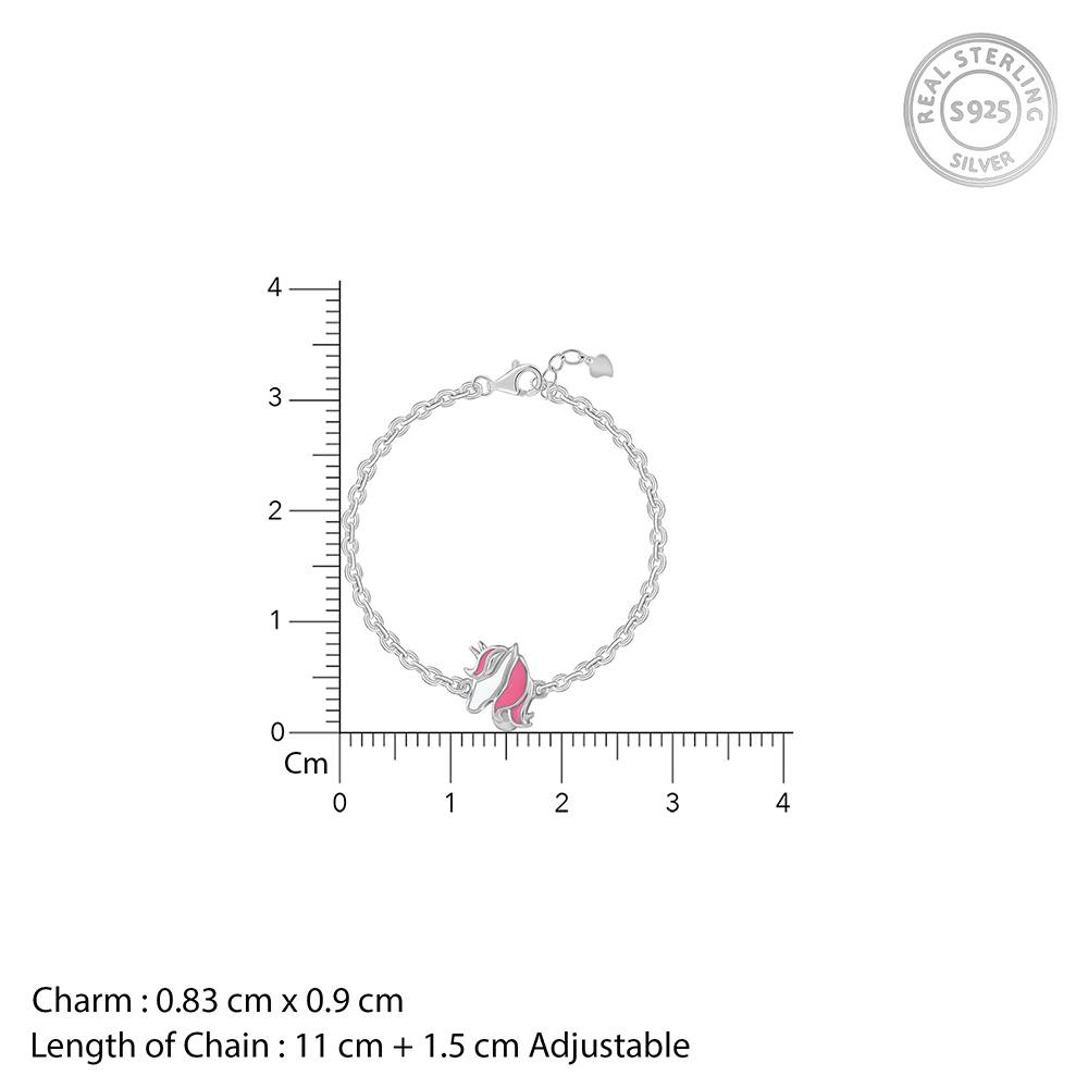 Giva 925 Silver Enchanting Unicorn Kids Bracelet (0 - 2 Years), Adjustable | Gifts For Kids| With Certificate Of Auth : KBR064