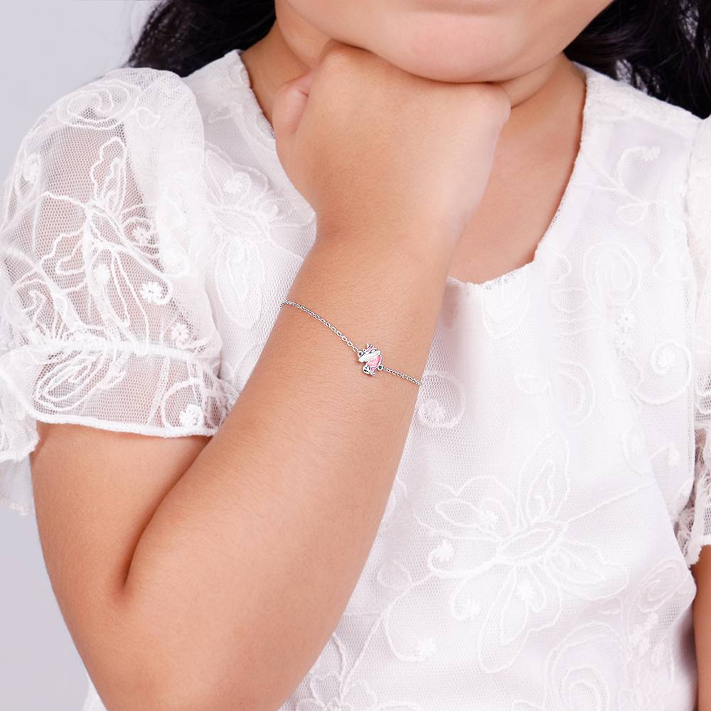 Giva 925 Silver Enchanting Unicorn Kids Bracelet (2 - 8 Years), Adjustable | Gifts For Kids| With Certificate Of Auth : KBR065