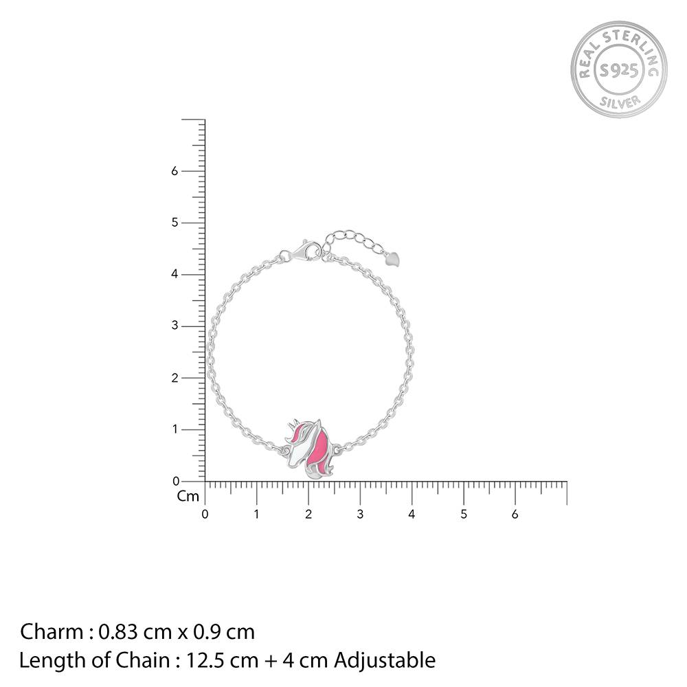 Giva 925 Silver Enchanting Unicorn Kids Bracelet (2 - 8 Years), Adjustable | Gifts For Kids| With Certificate Of Auth : KBR065