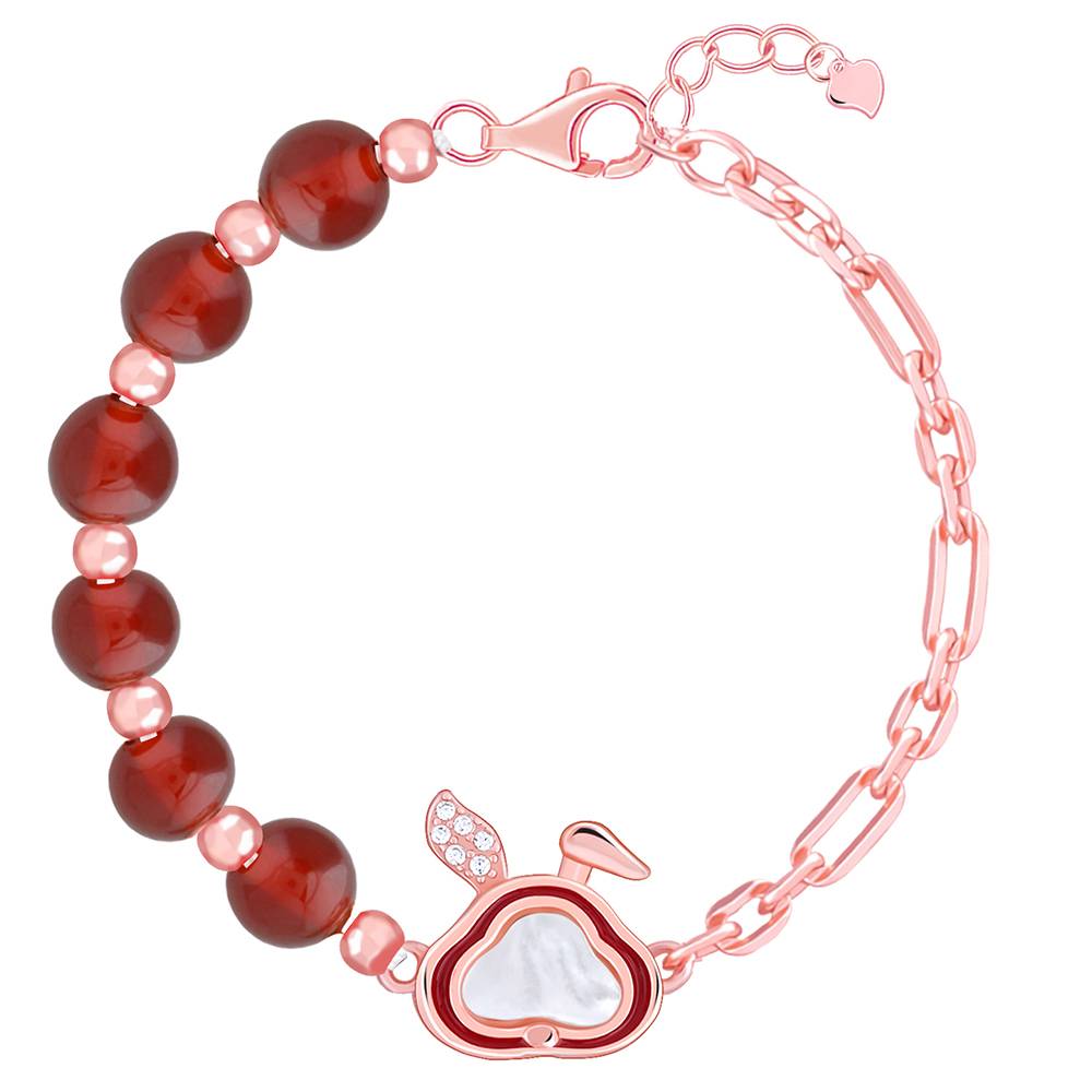 Giva 925 Silver Rose Gold Bunny Kids Bracelet : KBR068