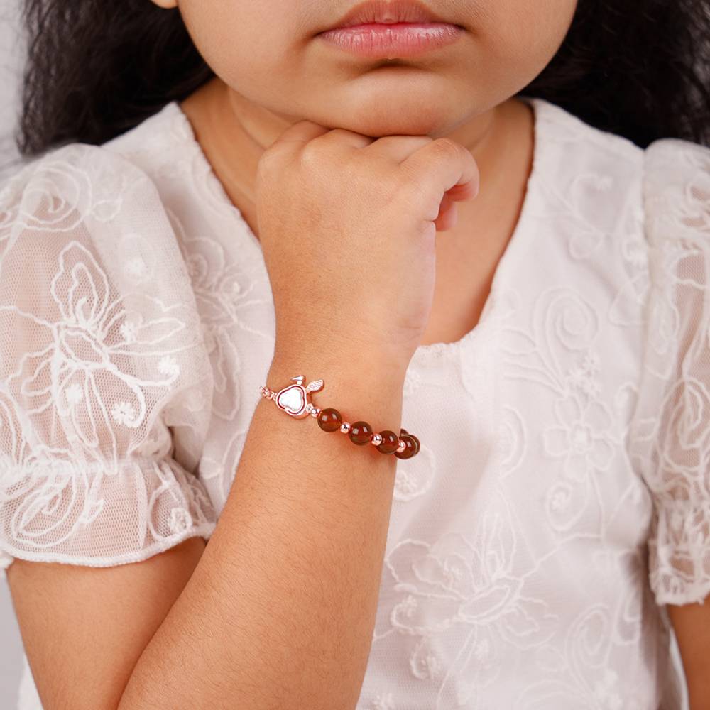 Giva 925 Silver Rose Gold Bunny Kids Bracelet (2 - 8 Years), Adjustable | Gifts For Kids| With Certificate Of Authent : KBR069