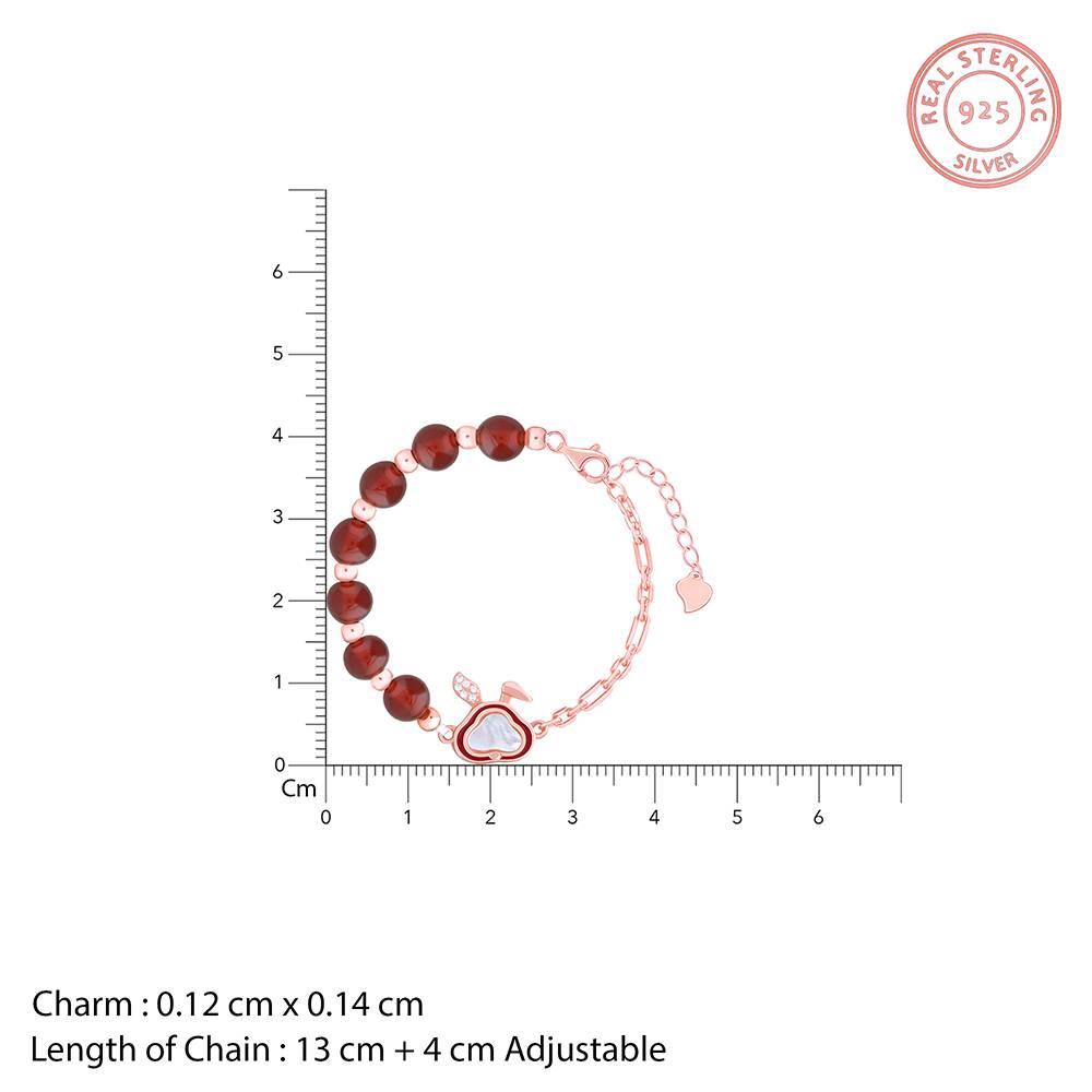 Giva 925 Silver Rose Gold Bunny Kids Bracelet (2 - 8 Years), Adjustable | Gifts For Kids| With Certificate Of Authent : KBR069