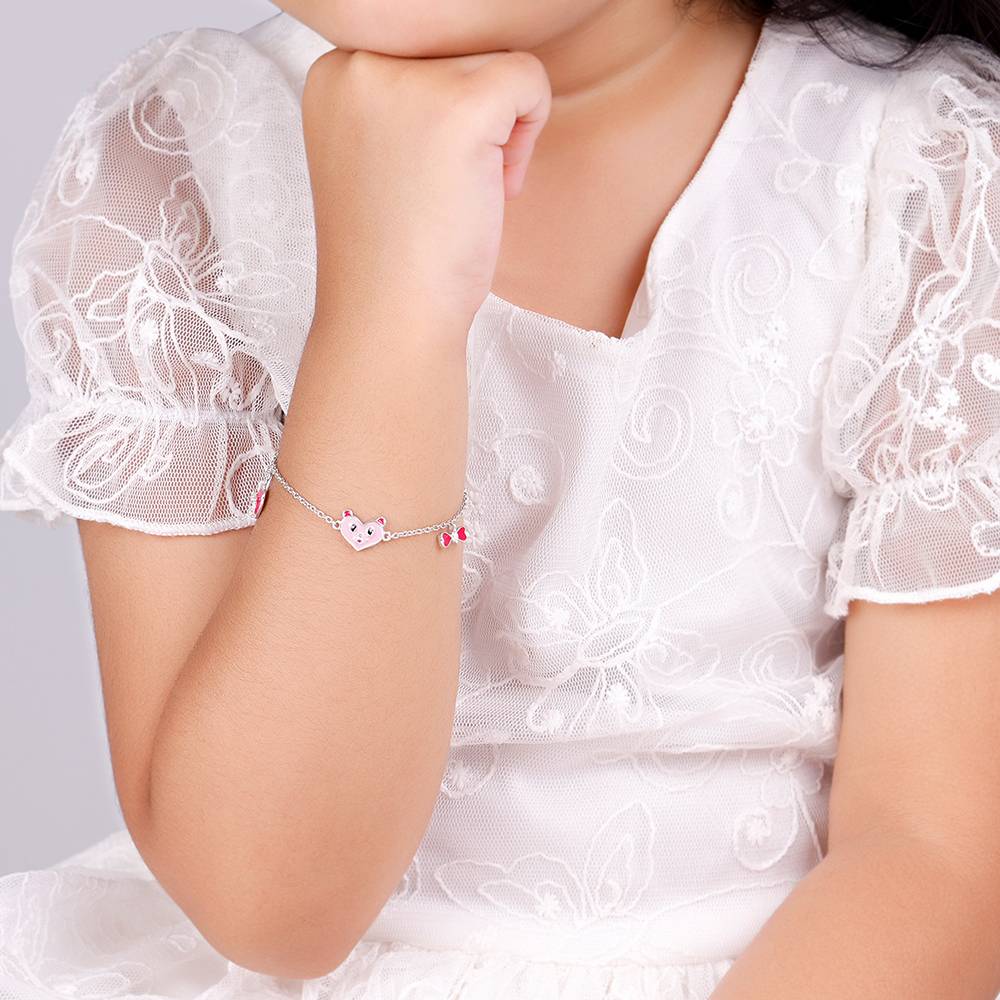 925 Silver Love You Boo Kids Bracelet (0-2 Years), Adjustable |Bracelet For Kids : KBR078