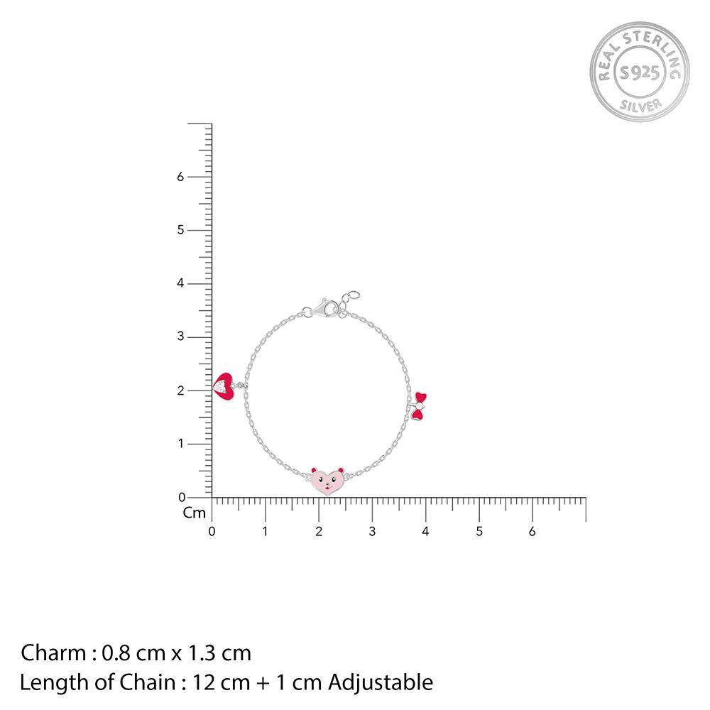 925 Silver Love You Boo Kids Bracelet (0-2 Years), Adjustable |Bracelet For Kids : KBR078