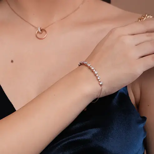 Luxury Silver Tennis Bracelet : KBT0001-Silver