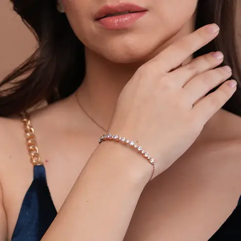 Luxury Silver Tennis Bracelet : KBT0001-Silver