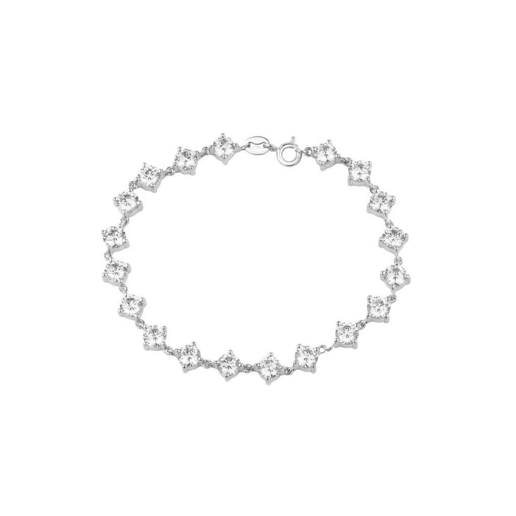 Round Diamond Tennis Bracelet : KBT0002-Silver