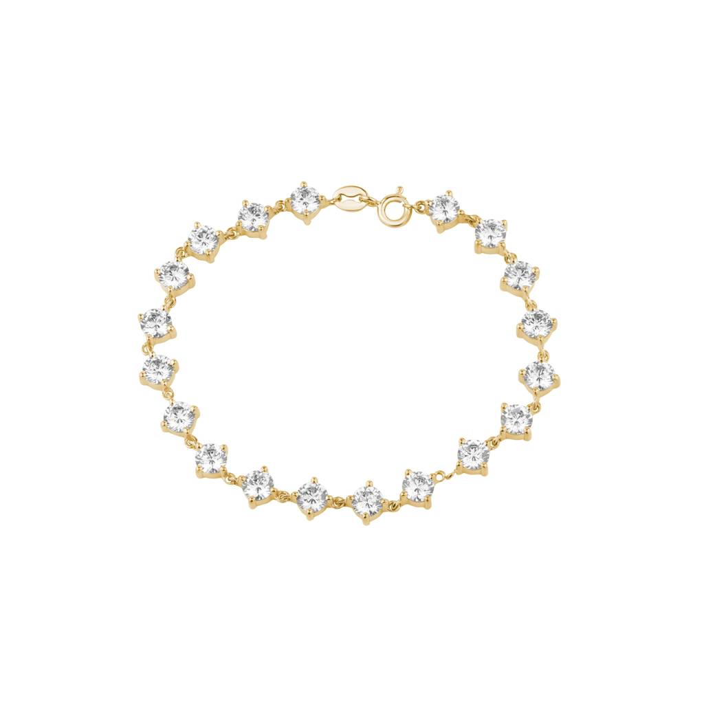 Round Diamond Tennis Bracelet : KBT0002-Yellow