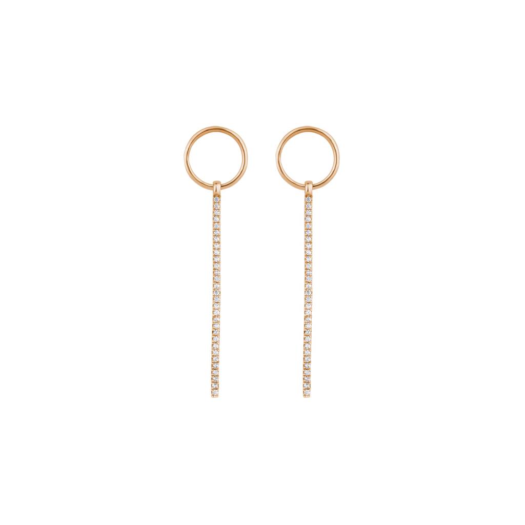 Chain Drop Earring With Circular Stud : KED0001-RoseGold