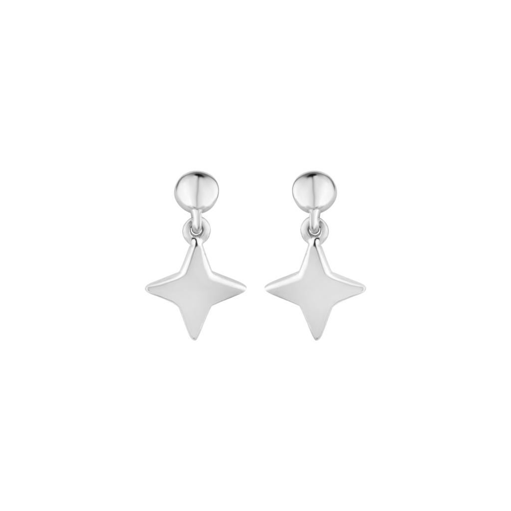 Glistening Star-Shaped Earrings : KED0002-Silver