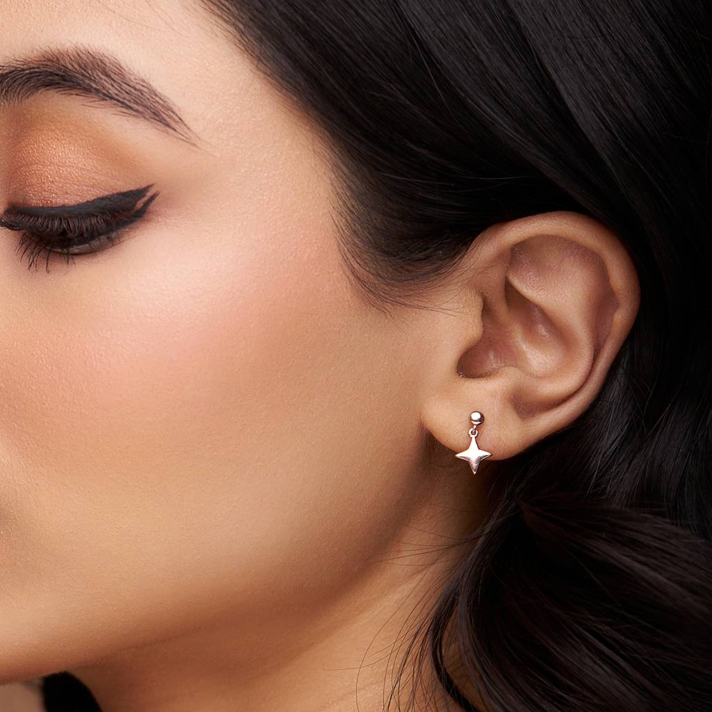 Glistening Star-Shaped Earrings : KED0002-Yellow