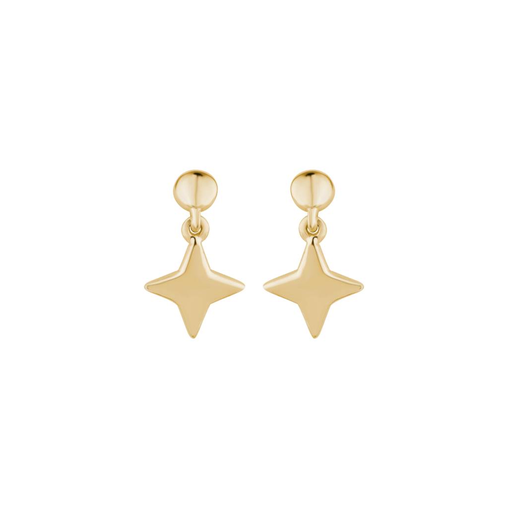 Glistening Star-Shaped Earrings : KED0002-Yellow