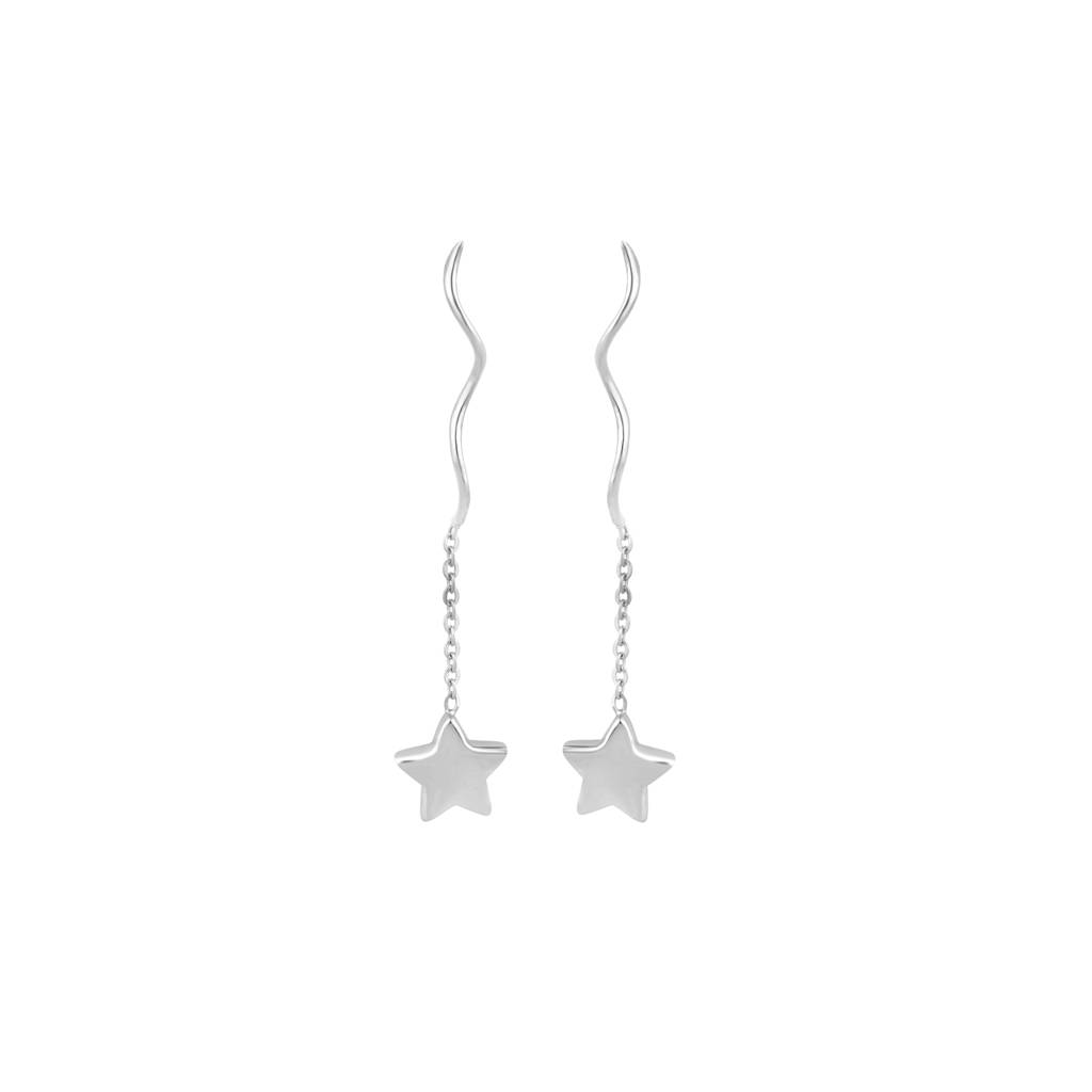 Silver Long Celestial Star Earring : KED0003-Silver