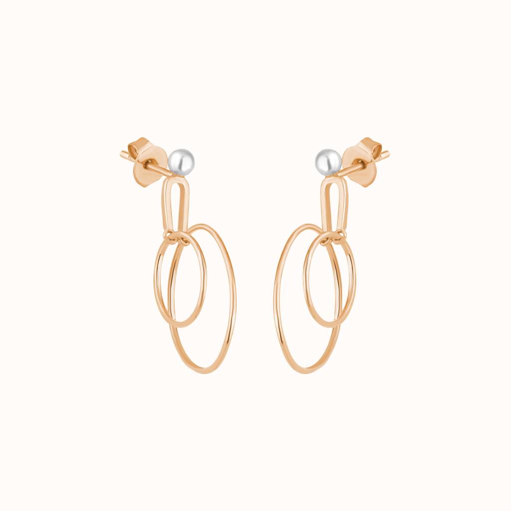Minimalist Double Hoop Earrings : KED0004-RoseGold